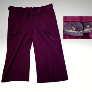 Worthington wide leg capri, plum, sz 16